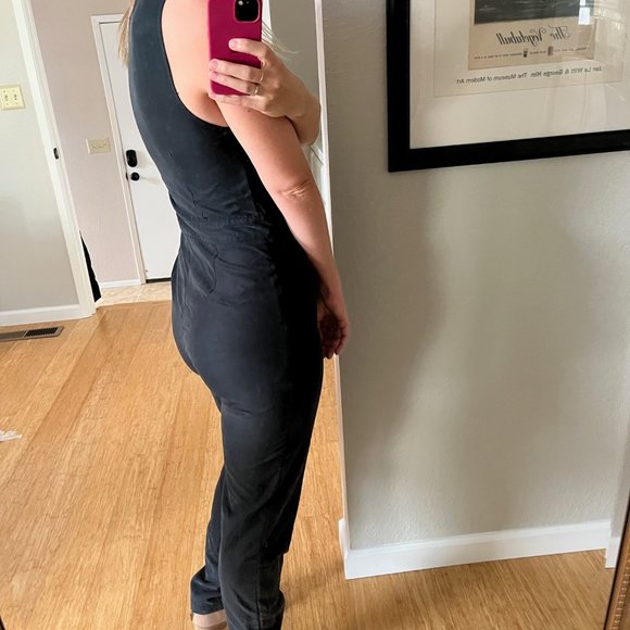 American Apparel black button-up jumpsuit - Picture 5 of 6